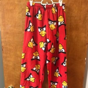 Angry Birds Pajama Pants Men Medium Red